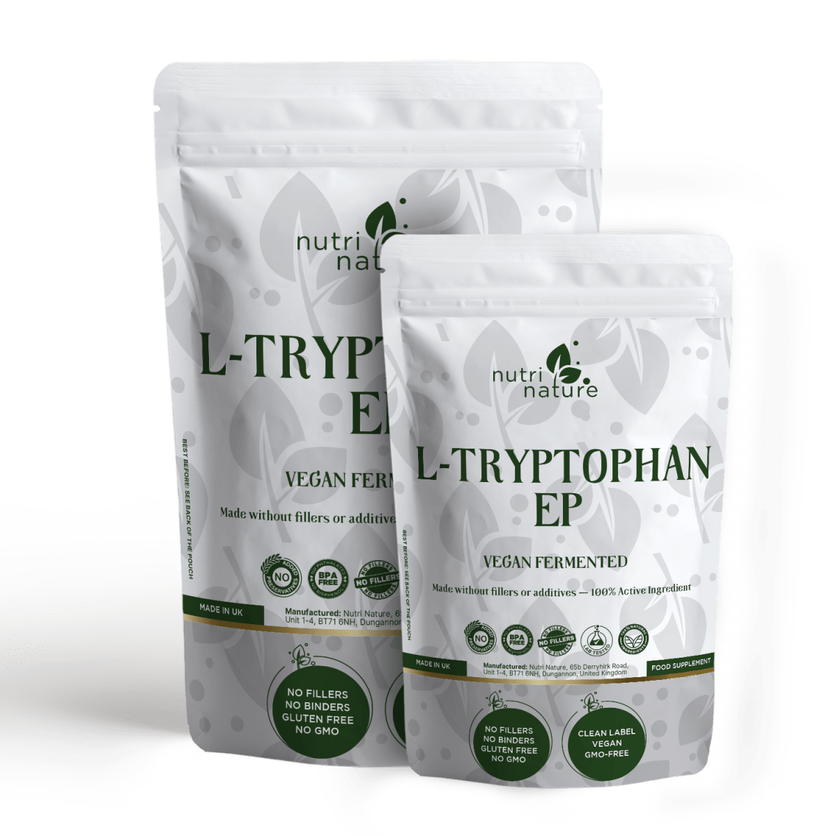 L - Tryptophan (EP, Vegan Fermented) – 400 mg - nutrinature