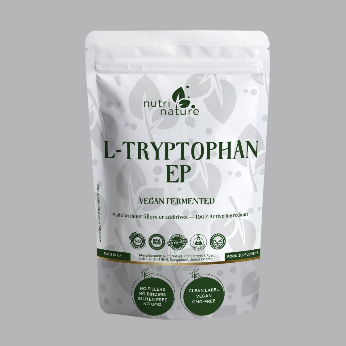 L - Tryptophan (EP, Vegan Fermented) – 400 mg - nutrinature