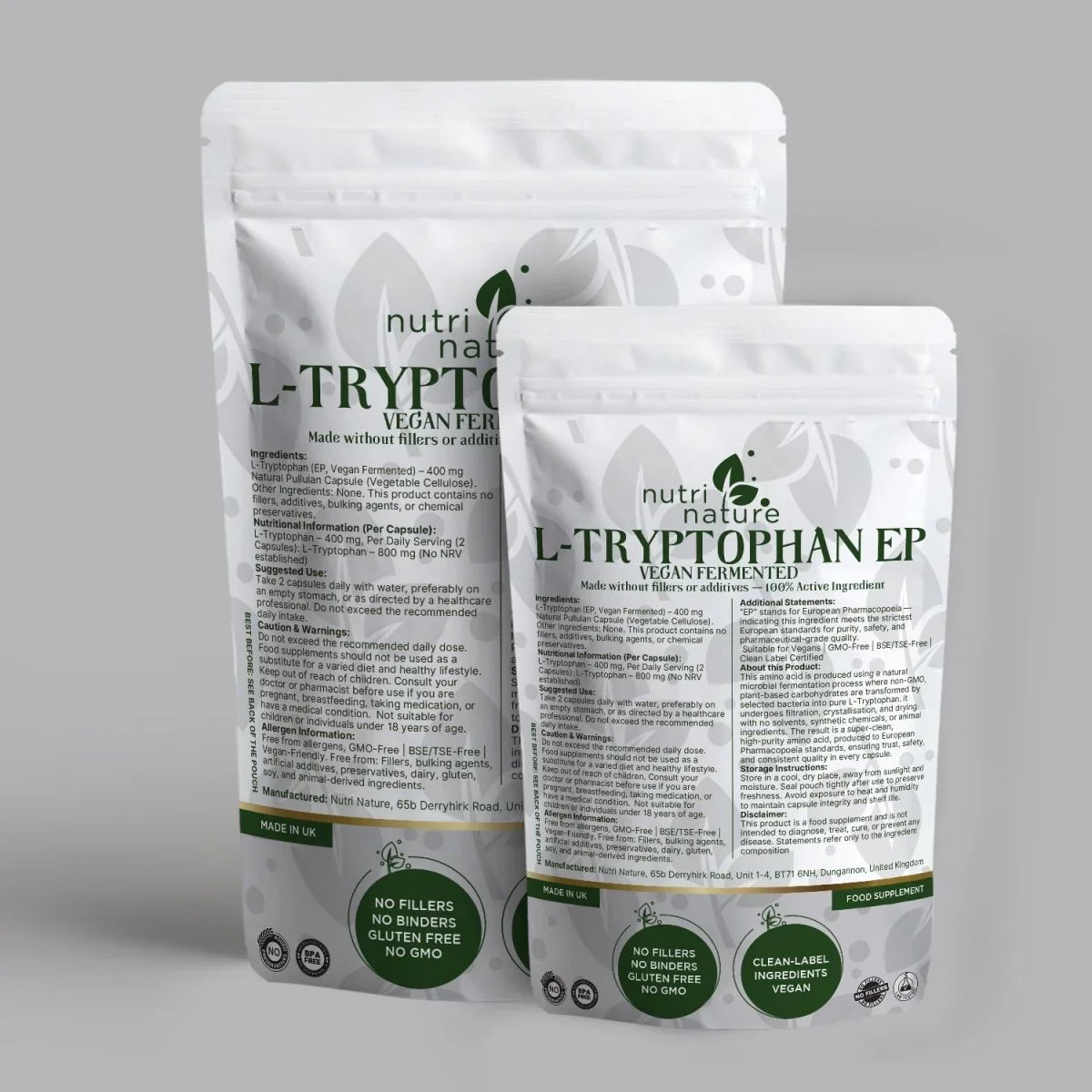 L-Tryptophan (EP, Vegan Fermented) – 400 mg - nutrinature