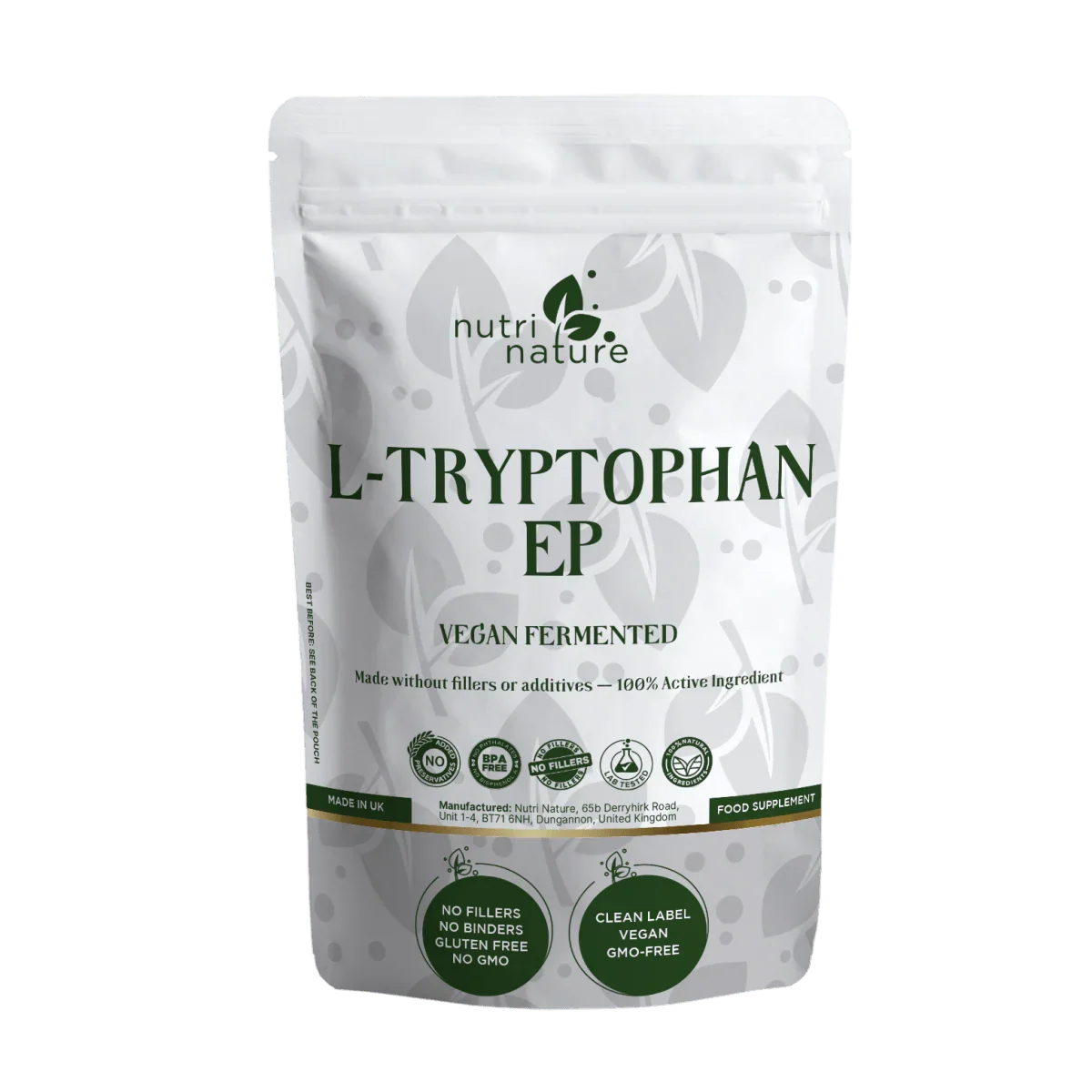 L-Tryptophan (EP, Vegan Fermented) – 400 mg - nutrinature