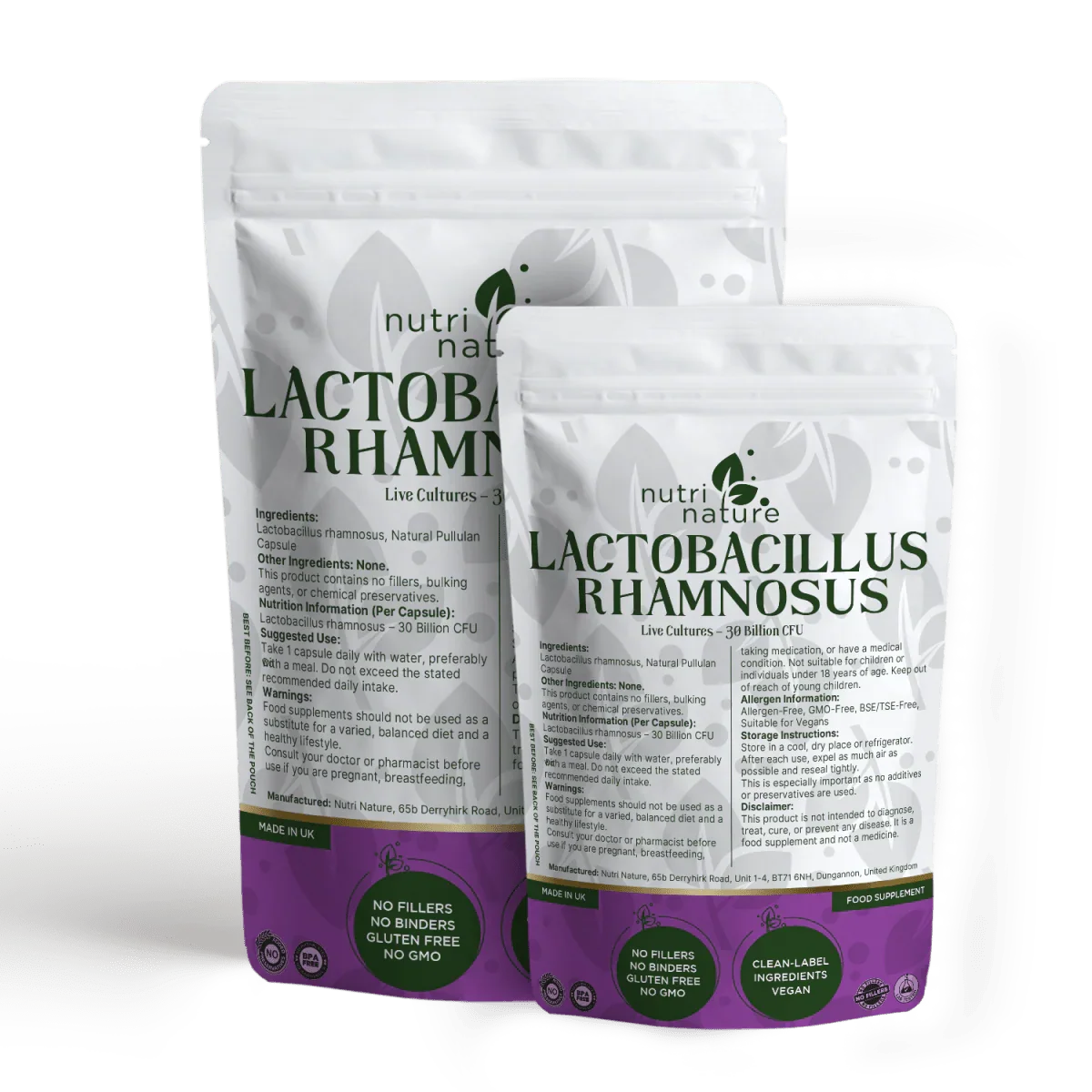 Lactobacillus Rhamnosus 30 Billion CFU live culture bacteria - nutrinature
