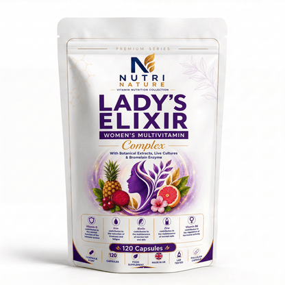 Ladys Elixir - Woman vitamins complex, Bioflavonoids, Enzymes, Live Bacteria Cultures - nutrinature
