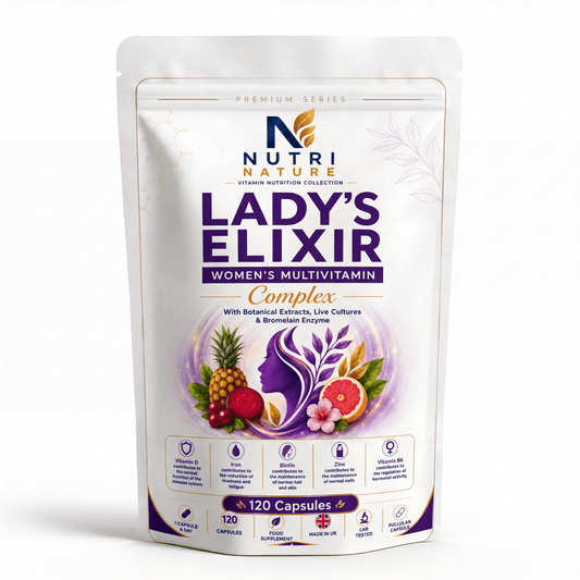 Ladys Elixir - Woman vitamins complex, Bioflavonoids, Enzymes, Live Bacteria Cultures - nutrinature