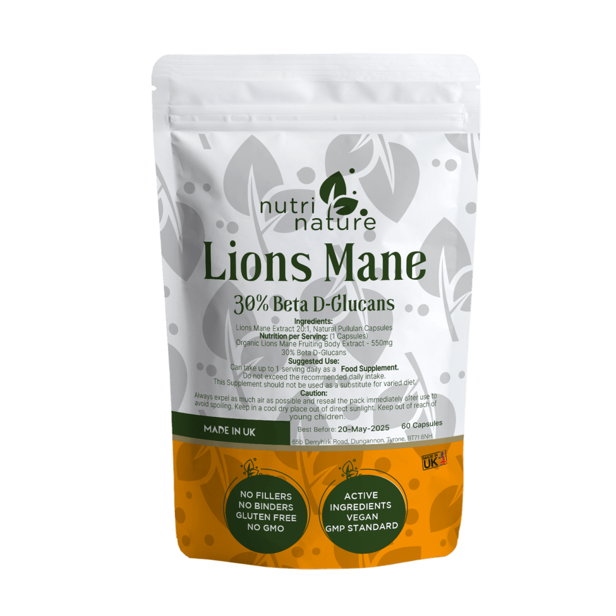 Lion's Mane 30% Beta D - Glucans - nutrinature