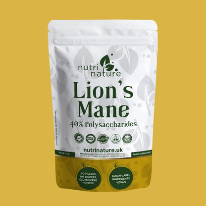 Lions Mane Mushrooms 580mg 40% polysaccharides - nutrinature