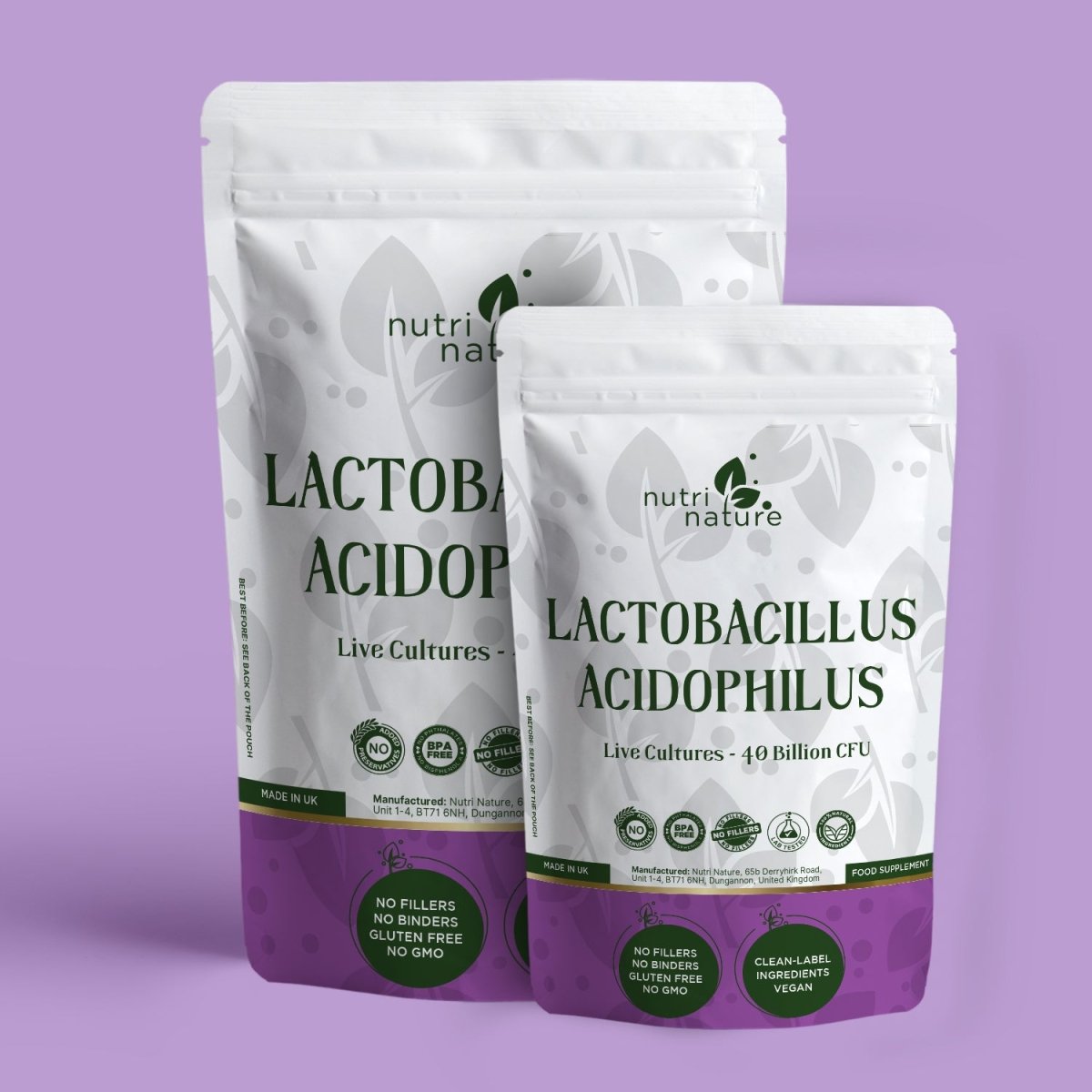 Live Culture Bacteria Lactobacillus Acidophilus 40 Billion CFU - nutrinature