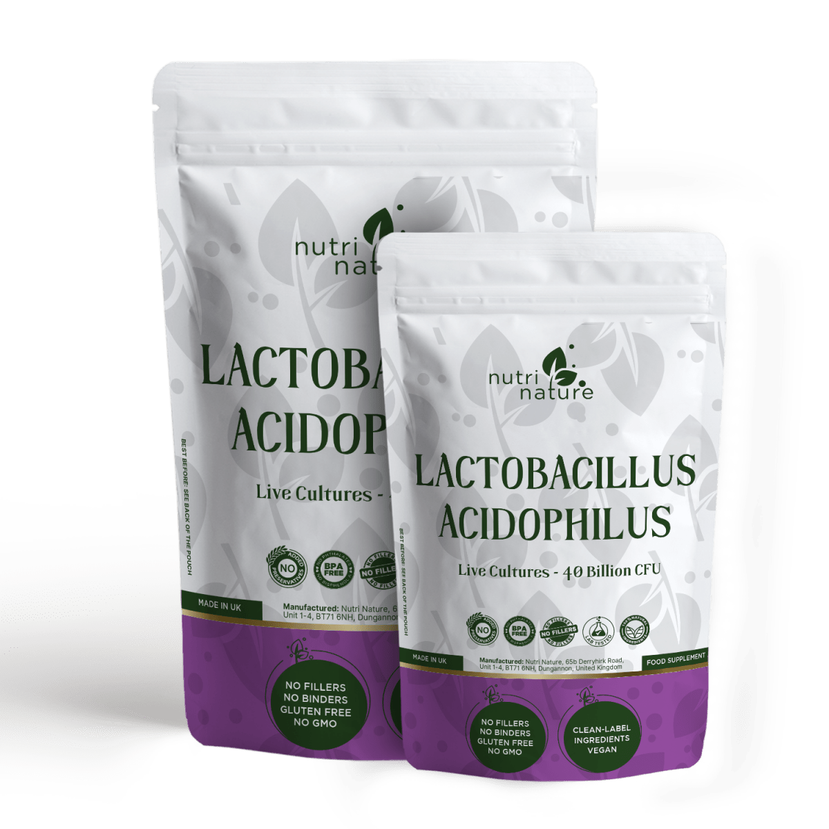 Live Culture Bacteria Lactobacillus Acidophilus 40 Billion CFU - nutrinature