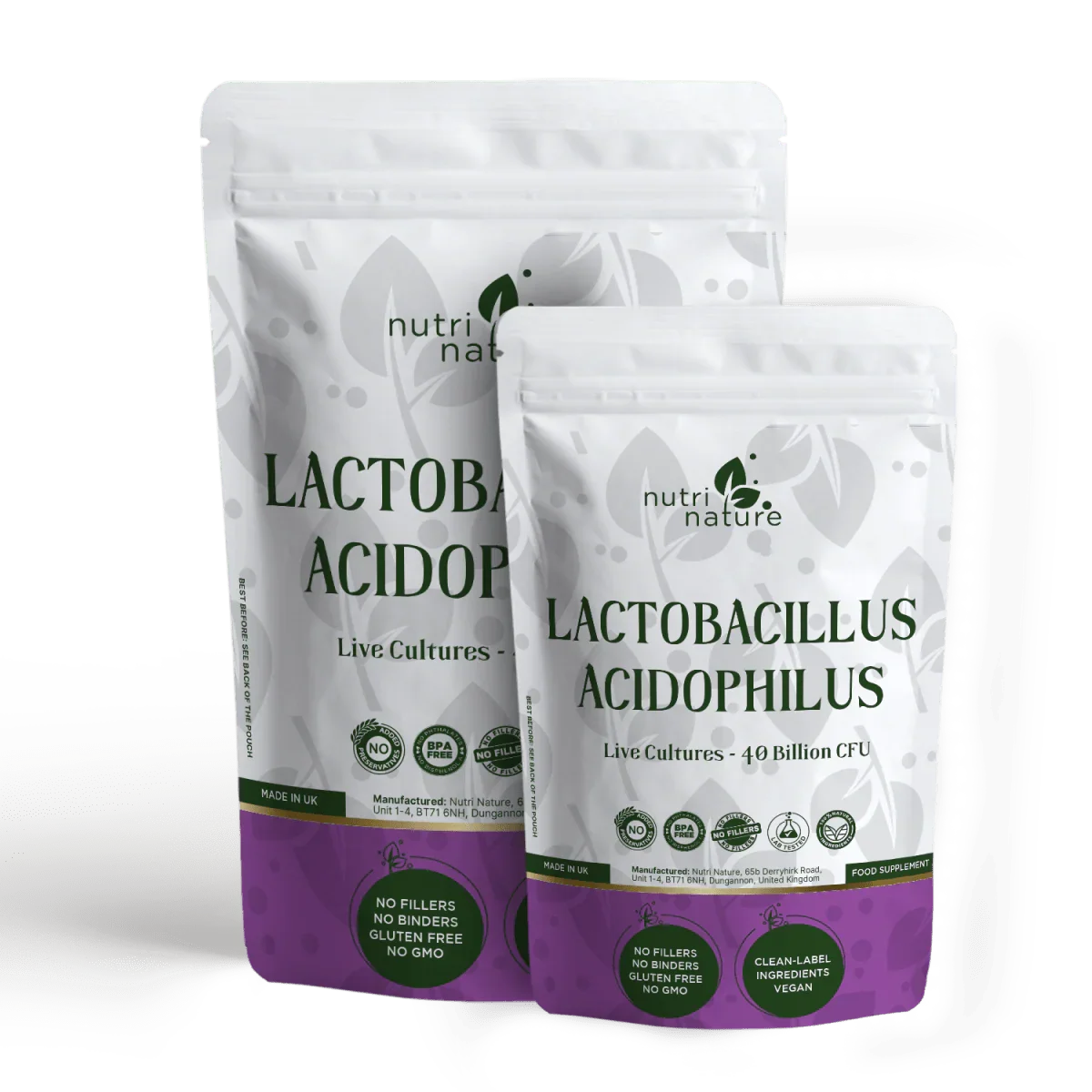 Live Culture Bacteria Lactobacillus Acidophilus 40 Billion CFU - nutrinature