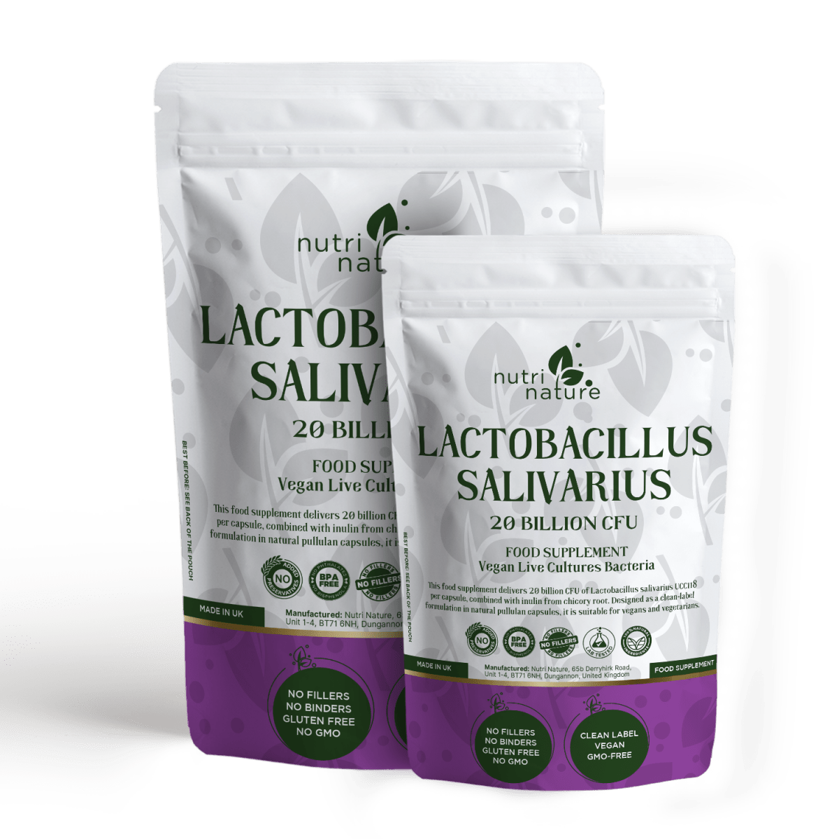Live Cultures Lactobacillus Salivarius 20 billion CFU - nutrinature
