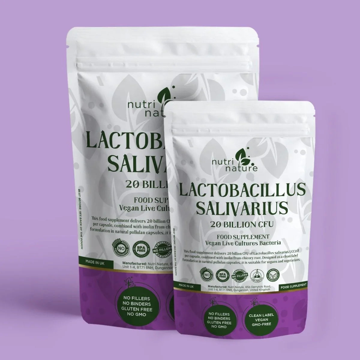 Live Cultures Lactobacillus Salivarius 20 billion CFU - nutrinature