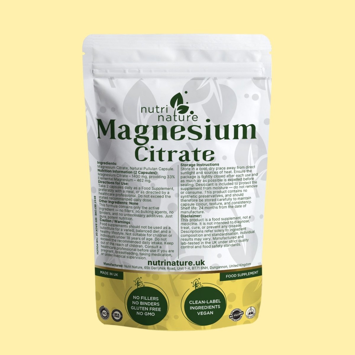 Magnesium Citrate 1400mg - nutrinature