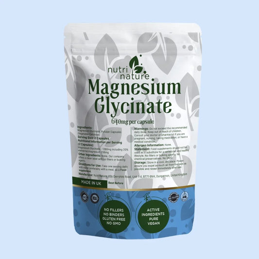 Magnesium Glycinate 1280mg contains 20% elemental magnesium 256mg - nutrinature