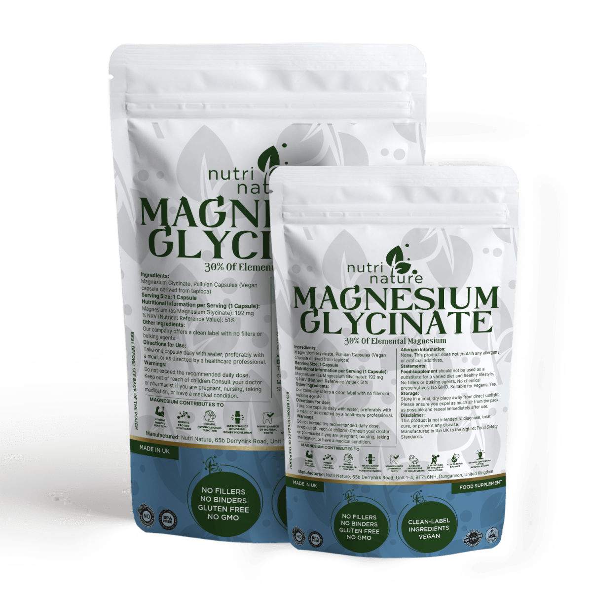 Magnesium Glycinate contains 30% elemental magnesium - nutrinature