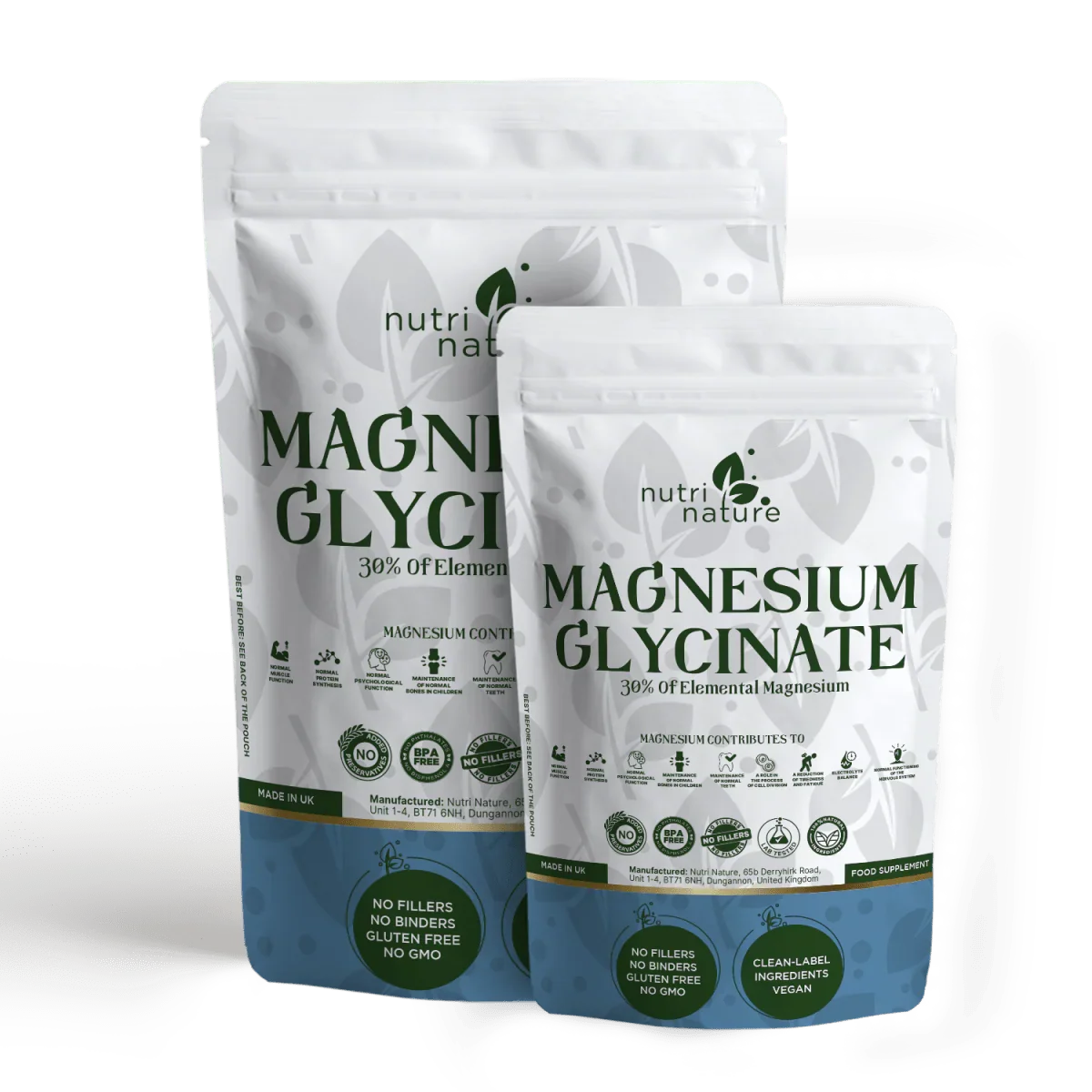 Magnesium Glycinate contains 30% elemental magnesium - nutrinature