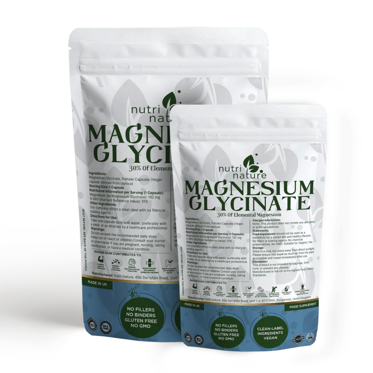Magnesium Glycinate contains 30% elemental magnesium - nutrinature