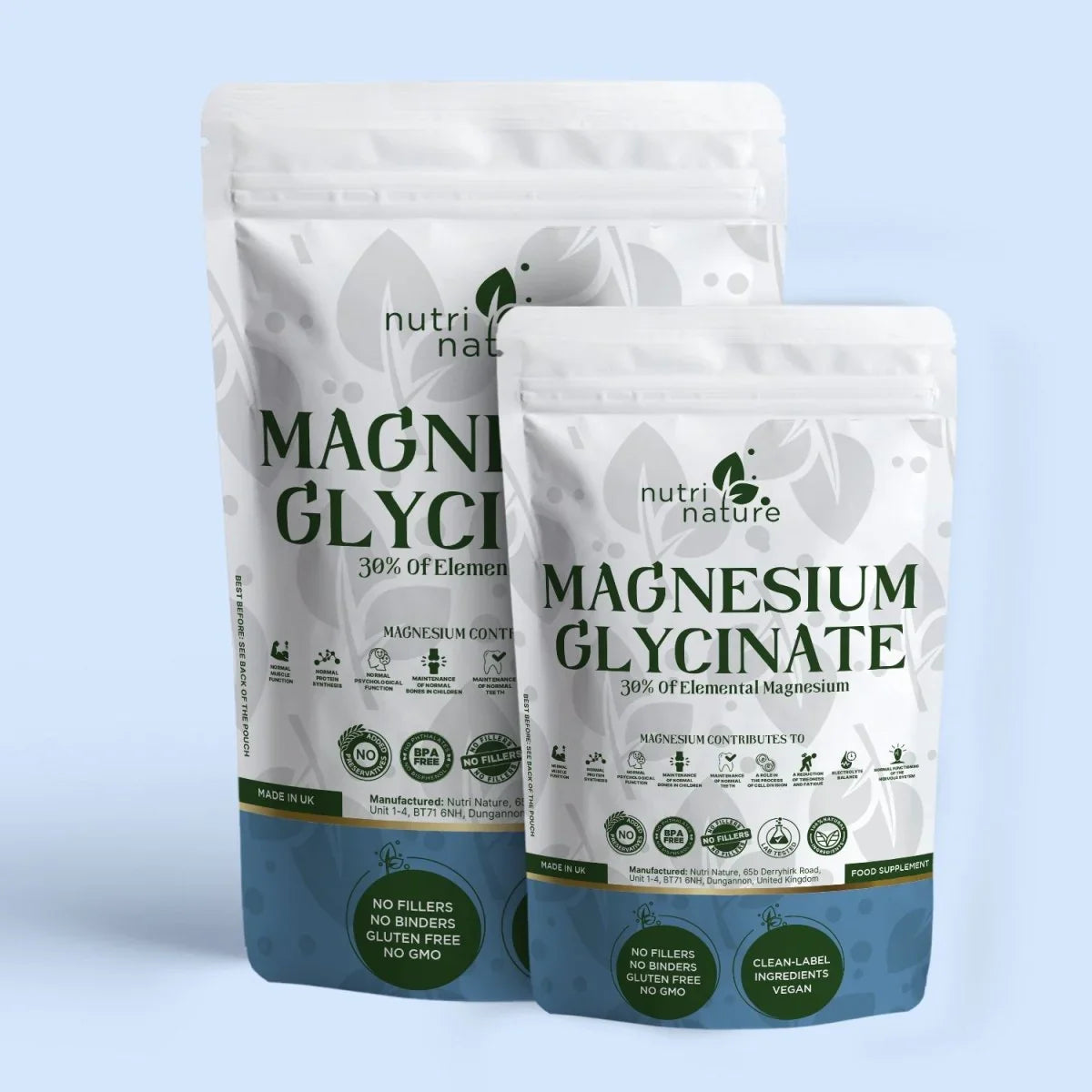 Magnesium Glycinate contains 30% elemental magnesium - nutrinature