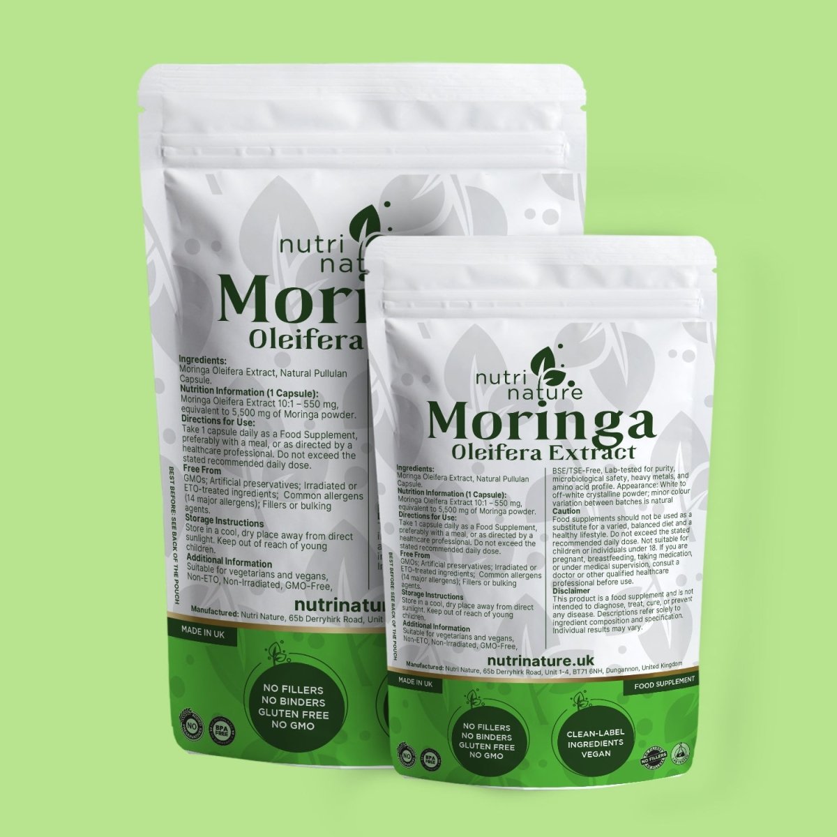 Moringa Olifera Leaf 550mg - nutrinature
