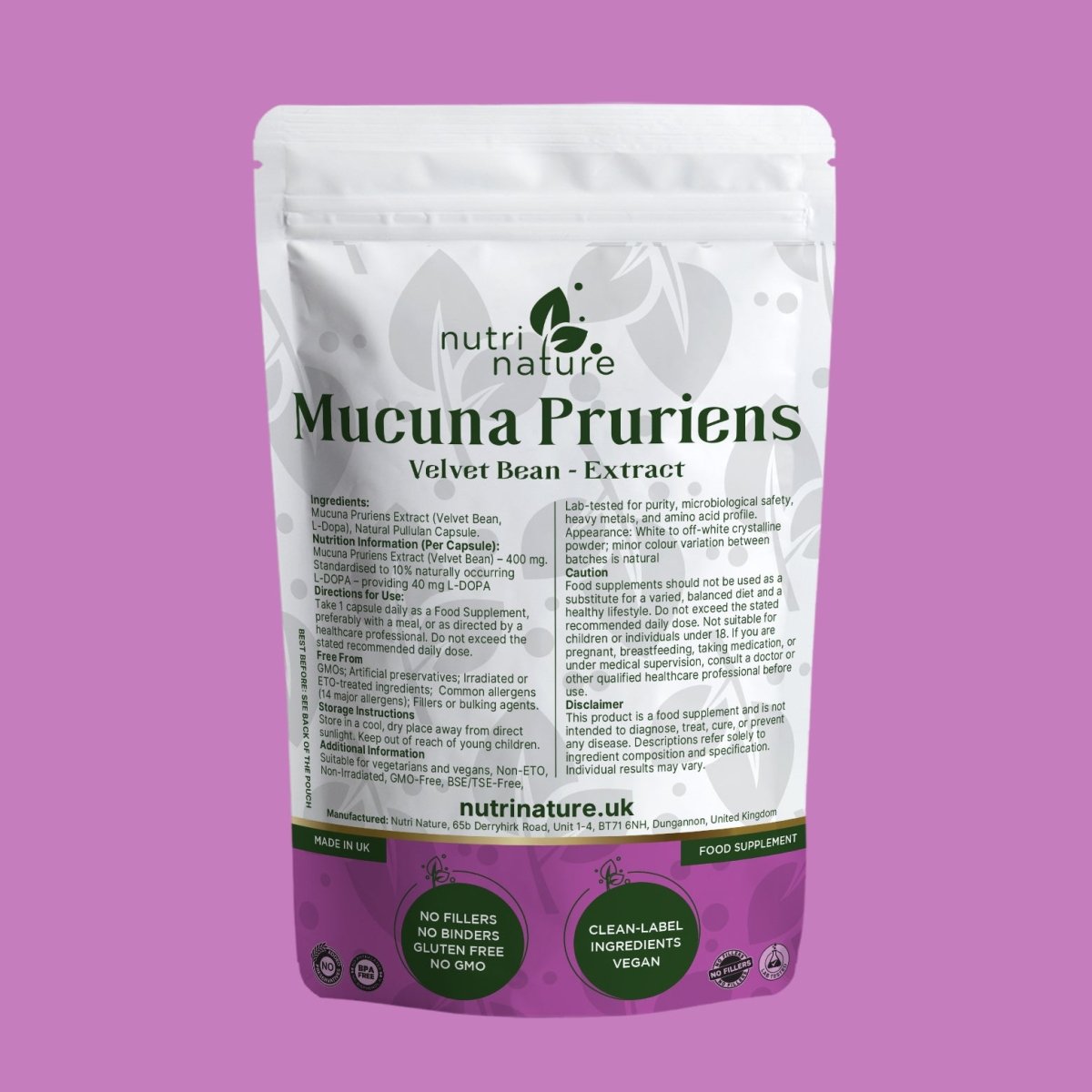 Mucuna Puriens 400mg - nutrinature