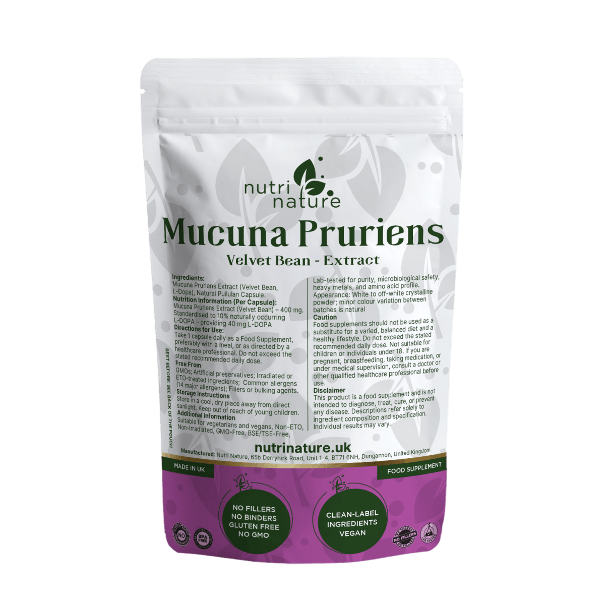Mucuna Puriens 400mg - nutrinature