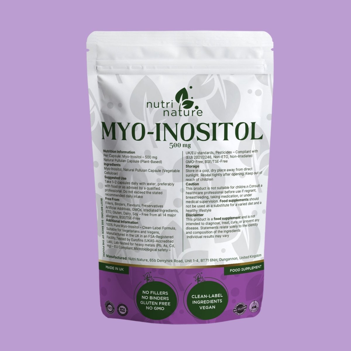 Myo - Inositol – 500 mg - nutrinature