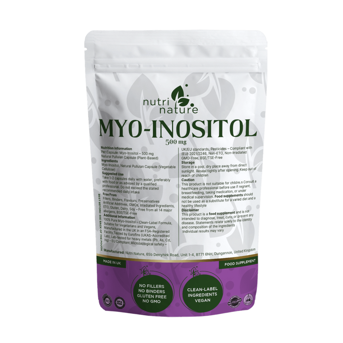 Myo - Inositol – 500 mg - nutrinature