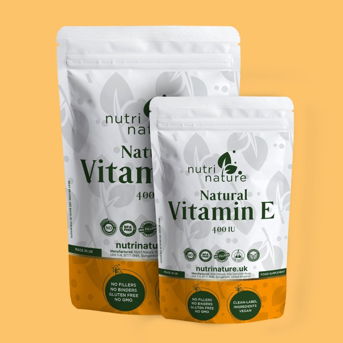 Natural Vitamin E 400IU 268 mg Vegan - nutrinature