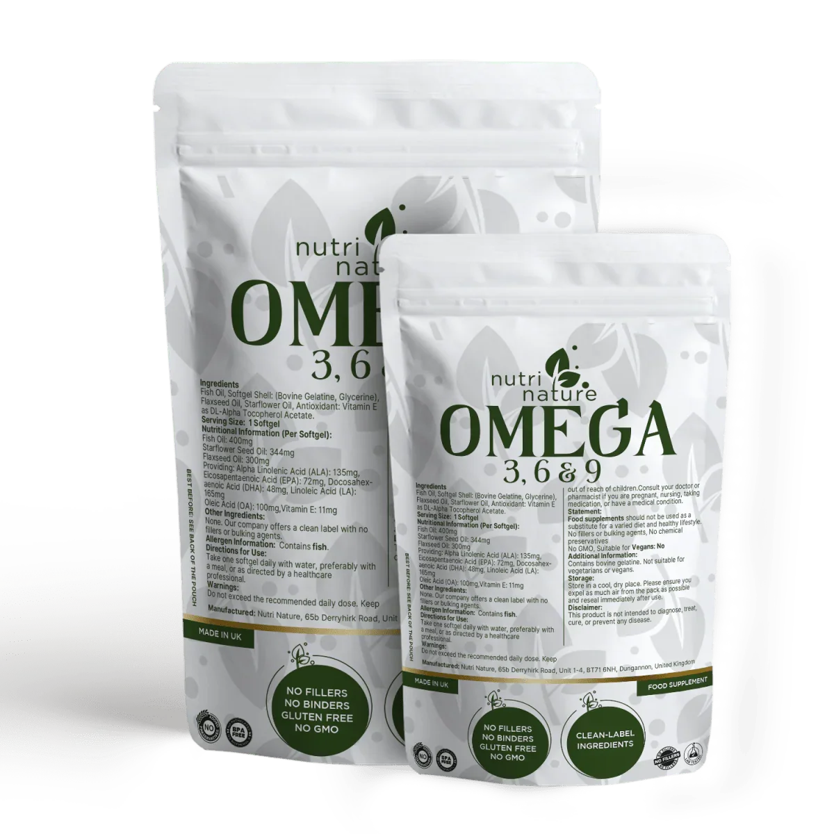 Omega 3, 6, & 9 Softgels 1000mg - nutrinature