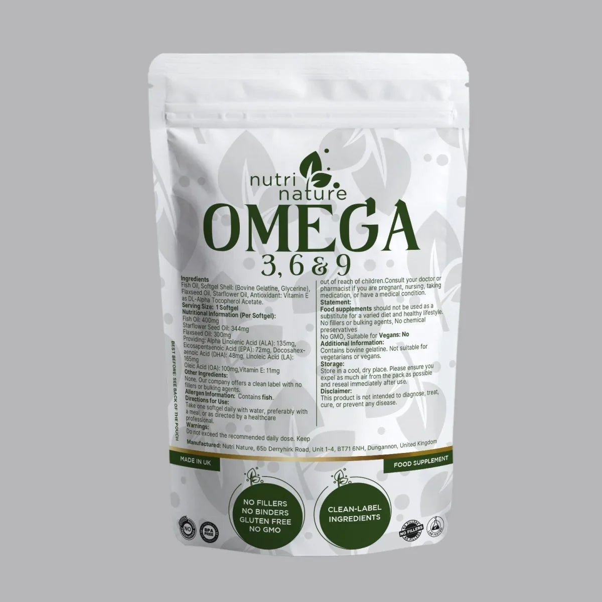 Omega 3, 6, & 9 Softgels 1000mg - nutrinature