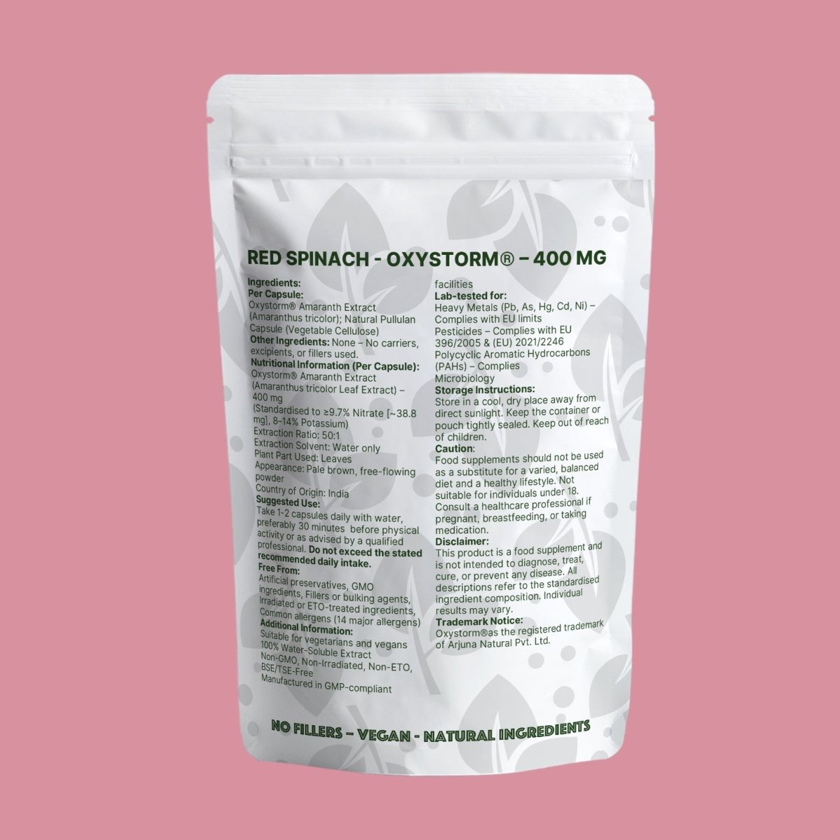 Oxystorm® Red Spinach Extract Natural Nitrate Source 10× More Than Beetroot - nutrinature