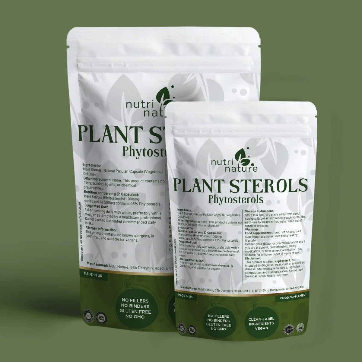 Plant Sterols Phytosterols Vegan Capsules - nutrinature