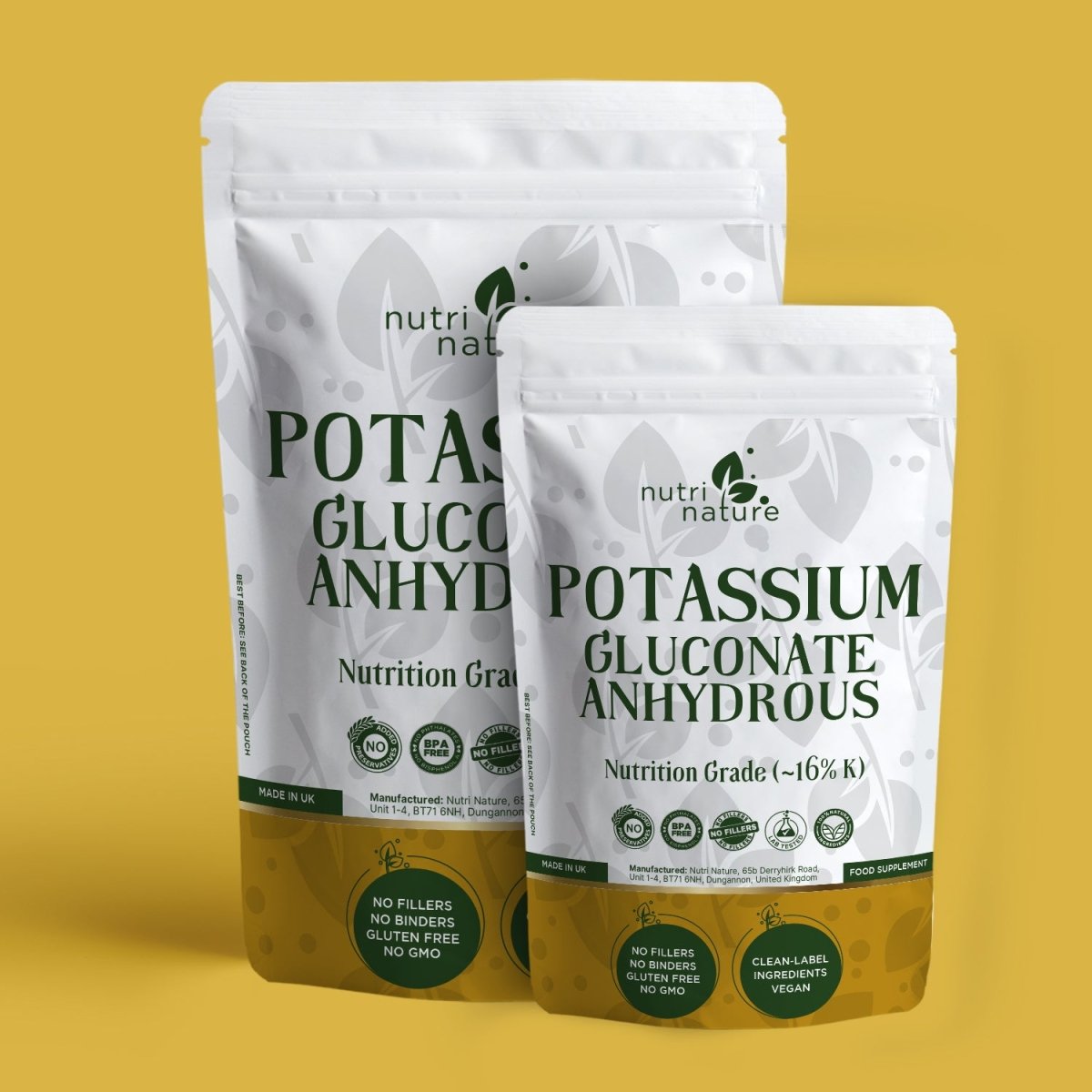Potassium Gluconate 250g – Natural Vegan Supplement - nutrinature