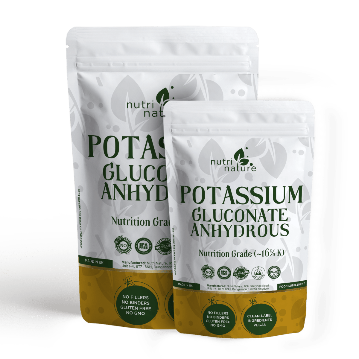 Potassium Gluconate 250g – Natural Vegan Supplement - nutrinature