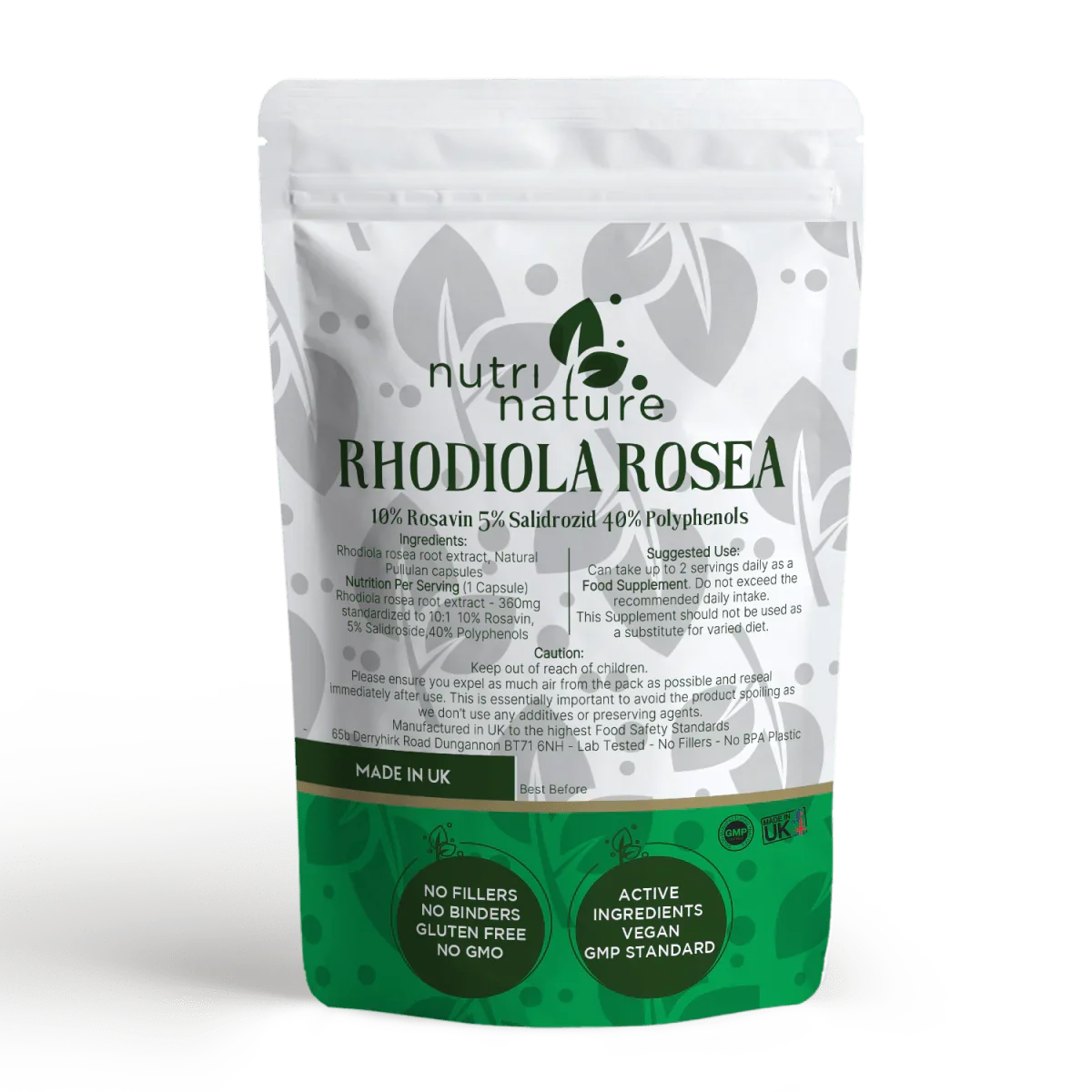 Rhodiola Rosea Extract – 360mg (10% Rosavins, 5% Salidroside, 40% Polyphenols) - nutrinature