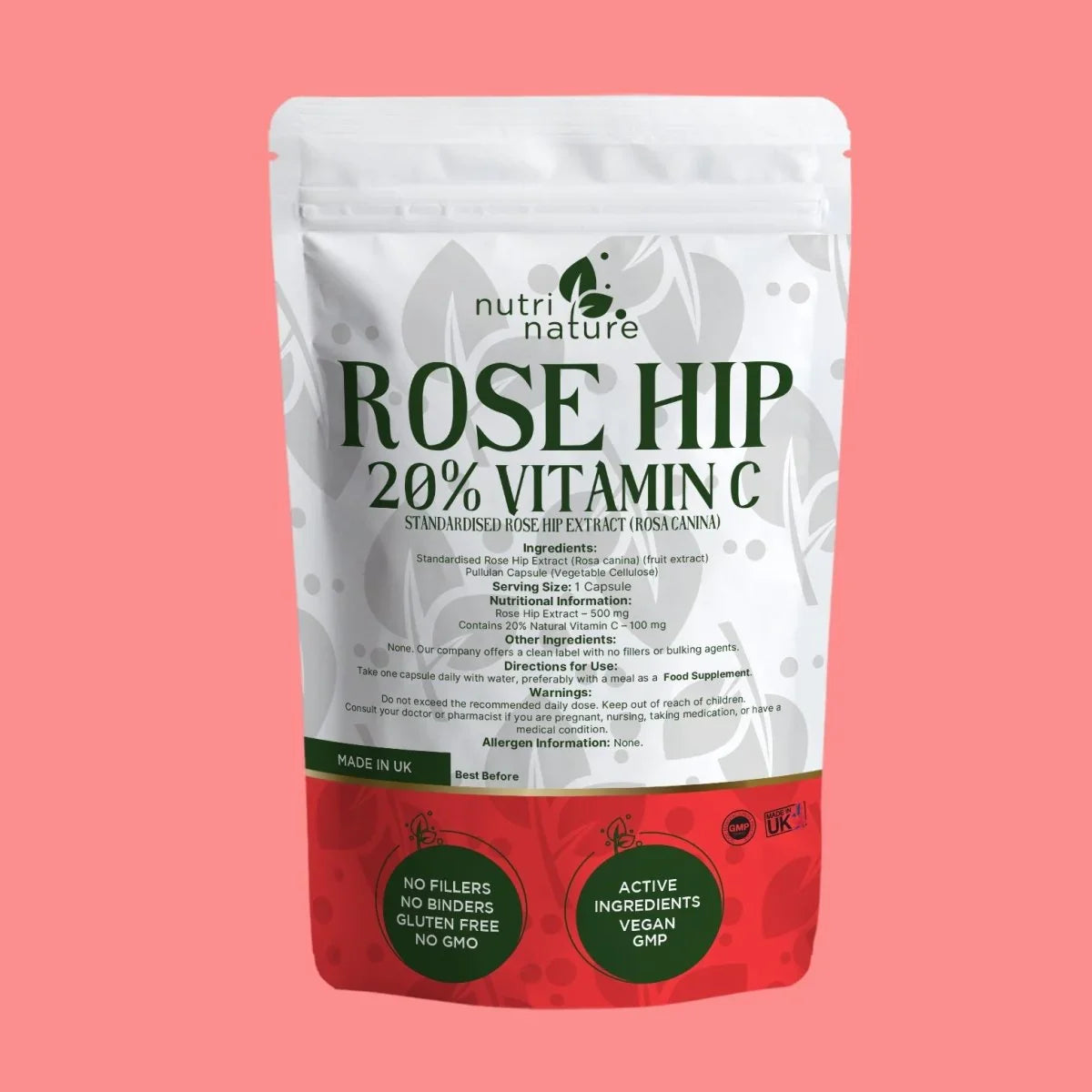 Rose Hips Extract - 20% Natural Vitamin C - nutrinature