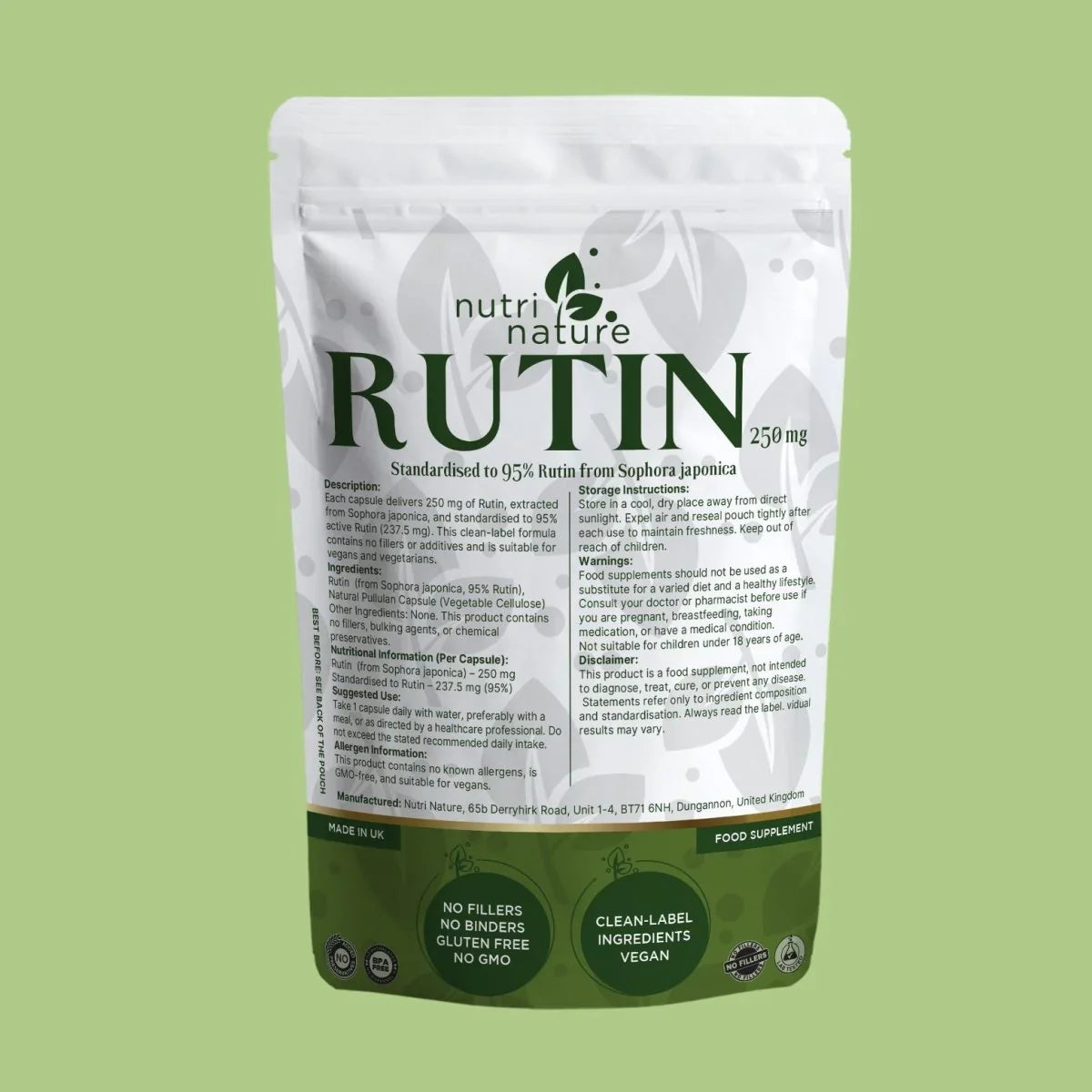 Rutin 250mg – from Sophora japonica - nutrinature