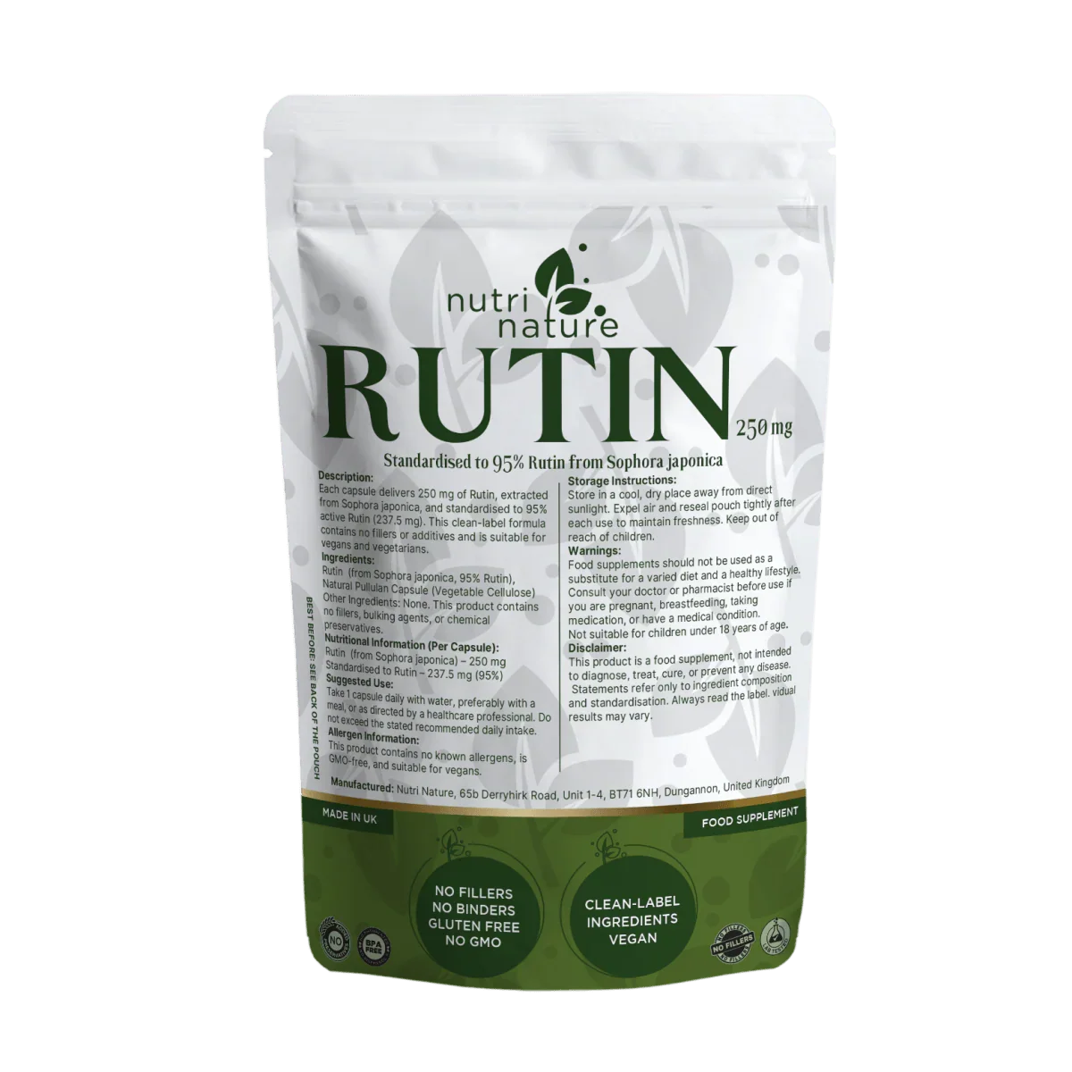 Rutin 250mg – from Sophora japonica - nutrinature