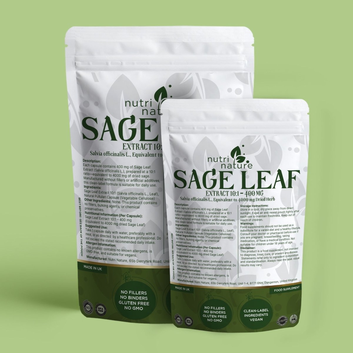 Sage Leaf Extract 10:1 – 400 mg - nutrinature