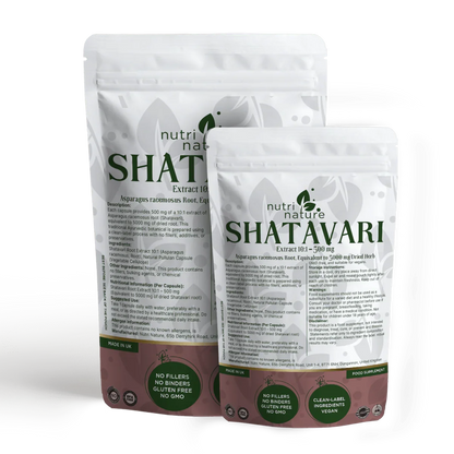 Shatavari Root Capsules 500mg – Traditional Botanical – Clean Label Vegan Capsules - nutrinature