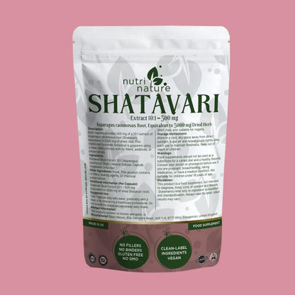 Shatavari Root Capsules 500mg – Traditional Botanical – Clean Label Vegan Capsules - nutrinature