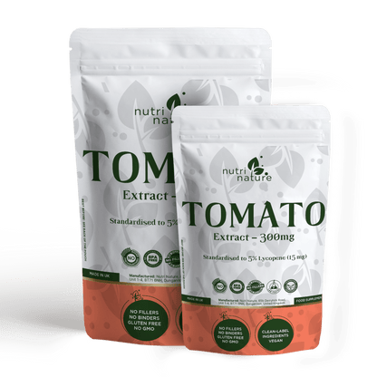 Tomato Extract 300mg – 5% Lycopene 15mg – Clean Label – No Fillers – Vegan – UK Made - nutrinature