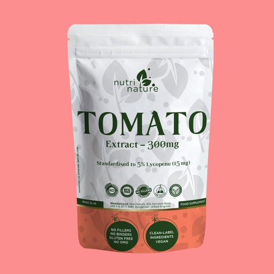 Tomato Extract 300mg – 5% Lycopene 15mg – Clean Label – No Fillers – Vegan – UK Made - nutrinature