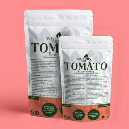 Tomato Extract 300mg – 5% Lycopene 15mg – Clean Label – No Fillers – Vegan – UK Made - nutrinature