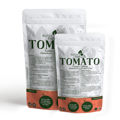 Tomato Extract 300mg – 5% Lycopene 15mg – Clean Label – No Fillers – Vegan – UK Made - nutrinature