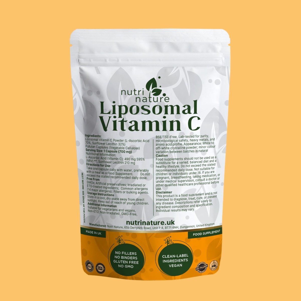 Vitamin C Liposomal - blended with sunflower lecithin - nutrinature