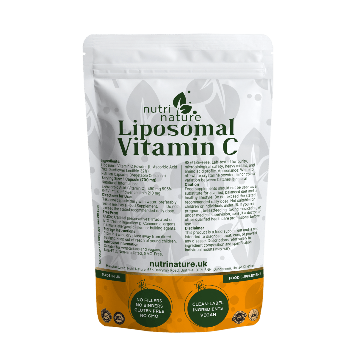 Vitamin C Liposomal - blended with sunflower lecithin - nutrinature