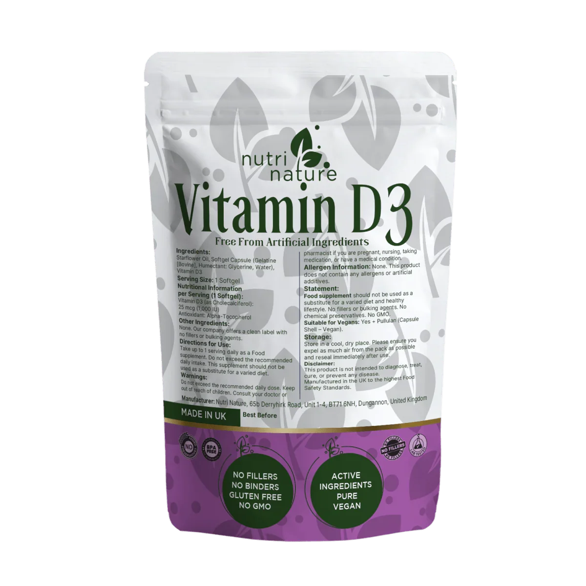 Vitamin D3 1000iu - nutrinature