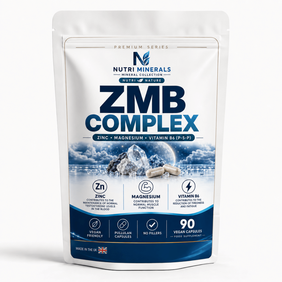 ZMB Complex – Zinc, Magnesium & Vitamin B6 P-5-P – 90 Vegan Capsules - nutrinature
