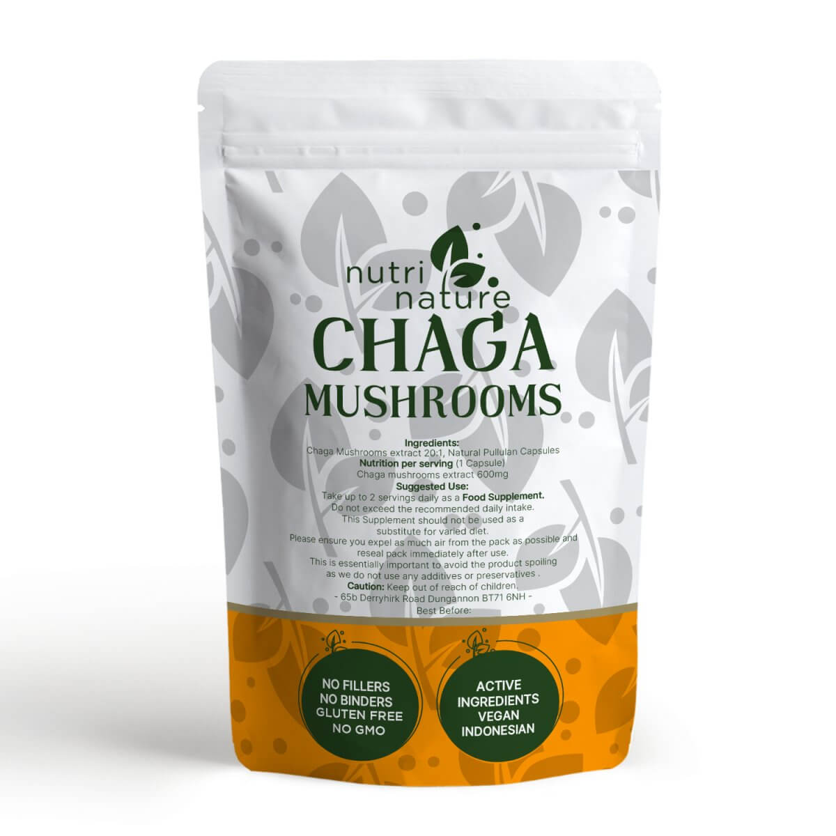 Chaga Mushroom 600mg - nutrinature