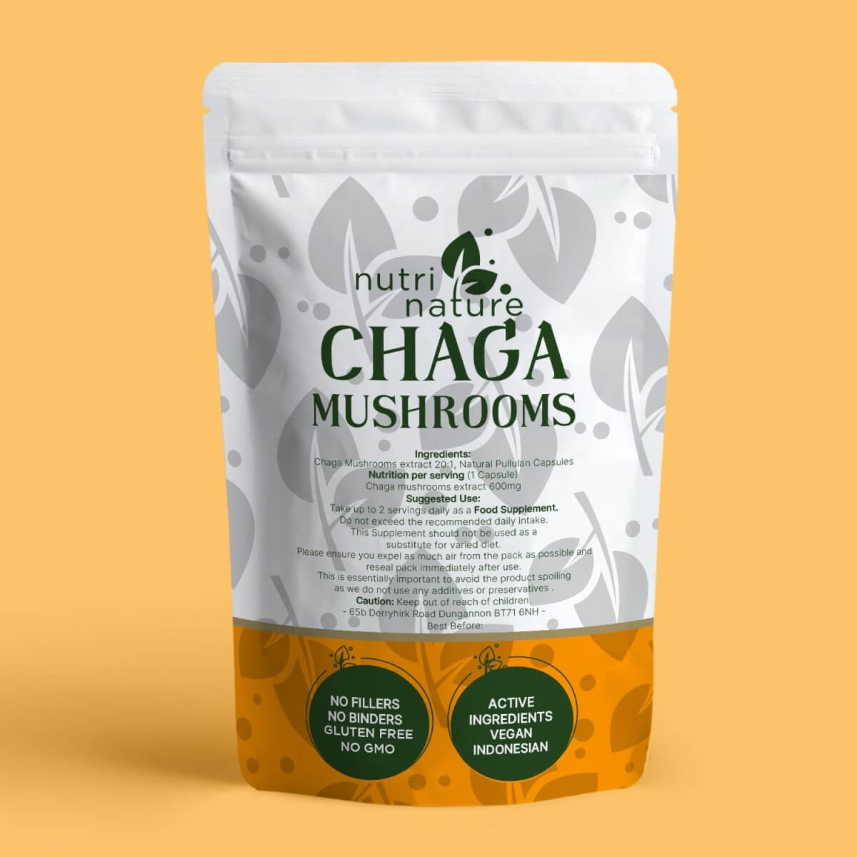 Chaga Mushroom 600mg - nutrinature