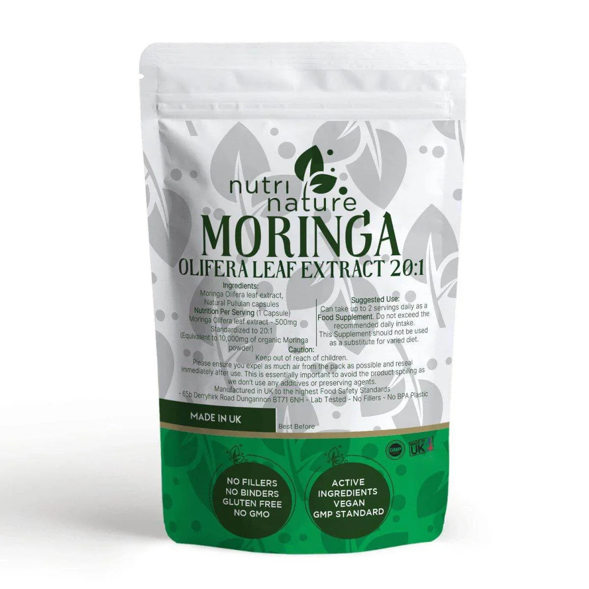 Moringa Olifera Leaf 550mg - nutrinature